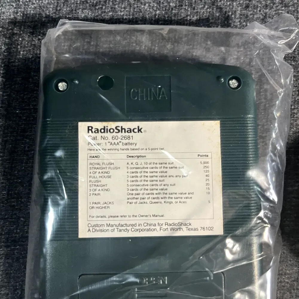 Vintage Radio Shack Poker Electronic Handheld Game #60-2681 Pocket size handheld